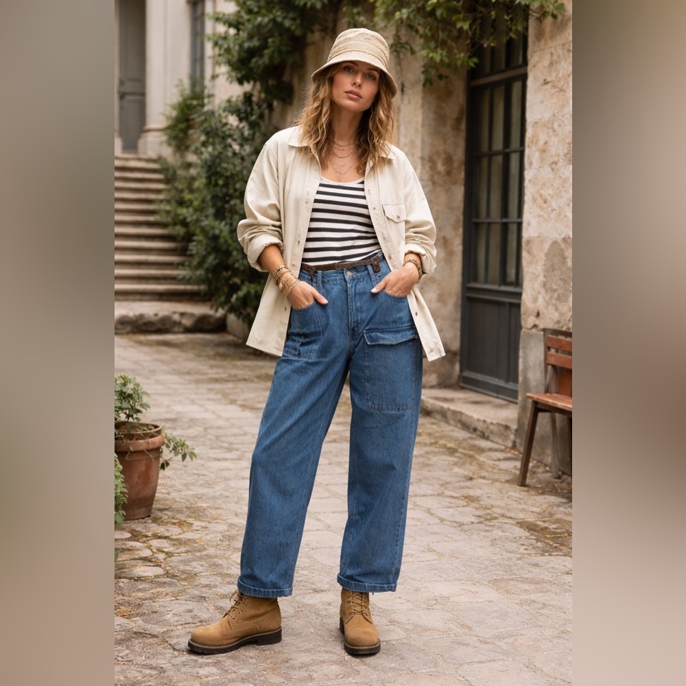 New! Girls Of Dust Guerilla Utility Vintage WWII Inspired Blue Jeans 👖 XS - Picture 4 of 9